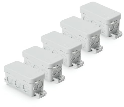 ORION LIGHTSTYLE Abzweigdose 5 Stück Aufputz-Verbindungsdose Verteilerdose Feuchtraum IP65 100x40mm Grau