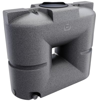 KMND Wassertank 1000 Liter - Regenwasser Zisterne - Regenwassertank sammeln Regentonne schmal - Wassertank 1000L - Flachtank 5mm PE Robust - Wassertonne Trinkwasser PZH Lebensmittelecht - Marmoriert