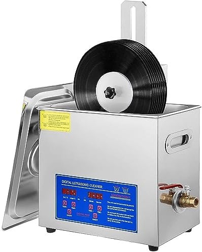 Ultraschallreiniger, tragbares 6-Liter-Schallplattenreinigungsgerät mit digitaler Zeitschaltuhr und Heizung für Uhren, Prothesen, Münzen und Metallteile