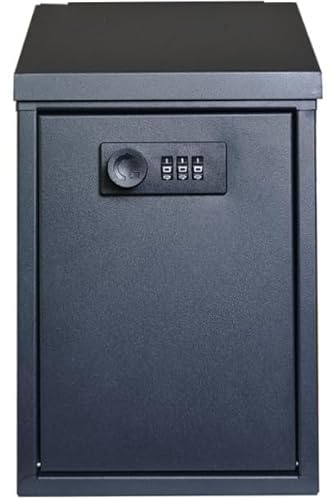 Briefkasten Schwarz Mit Zahlenschloss, Wandbriefkasten Aus Metall, sichere Vorschlagsbox, Spendenbox Abschließbar, Für Zuhause Und Büro (15 x 8,2 x 22,5 cm)