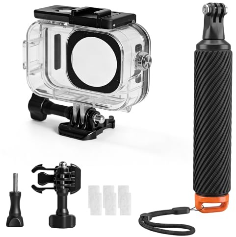 Wasserdichtes Gehäuse Kompatibel mit DJI Osmo Action 6 Kamera, 60m Unterwasser-Tauchgehäuse mit Schwimmender Griff,Anti-Nebel & Schnellverschluss-Halterung Schraubenzubehör für Action 6