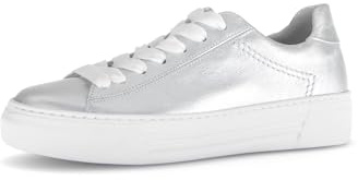 Gabor Damen Low-Top Sneaker, Frauen Sandalen,komfortable,Kunst-Stoff,laessig,langlebig,Pass-Form,Pflege-leicht,Plateau,Rose,Silber,41 EU / 7.5 UK