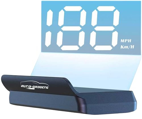AutoGadgets24® Head Up Display fürs Auto – Windschutzscheiben-Projektor weiß mit Sonnenblende – Digitale Geschwindigkeitsanzeige, Plug-&-Play HUD über USB, Helligkeitsautomatik, klare Projektion weiß