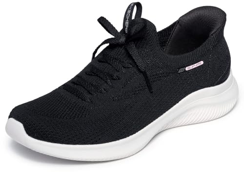 Skechers Ultra Flex 4.0 Damen-Slip-Ins, Schwarz/Schwarz, 5.5 Wide