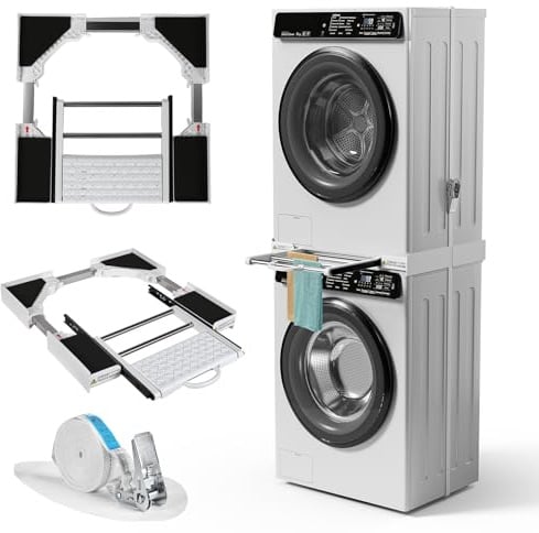 GJCrafts Intermediate Frame Dryer Washing Machine, Washing Machine Dryer Connection, Connection Frame Washing Machine Dryer Universal for 43-72 cm Washing Machines and Dryers, Load Capacity 300 kg