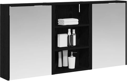 vidaXL Badezimmerschrank-Set 3 pcs 126 x 16 x 62,5 cm Holzwerkstoff, Elegante Badezimmeraufbewahrung, modernes Schrankset, stylische Wandregale, schicke Möbel, luxuriöse Details
