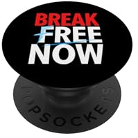 Break Free Now Fettgedruckte Typografie mit Lightning Bolt PopSockets Klebender PopGrip