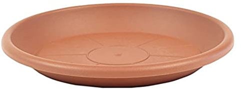 greemotion Sottovaso in terracotta – Sottovaso con fiori da 29 cm di diametro, altezza 3,8 cm – Sottovaso in plastica – Sottovaso rotondo – Vaso per piante