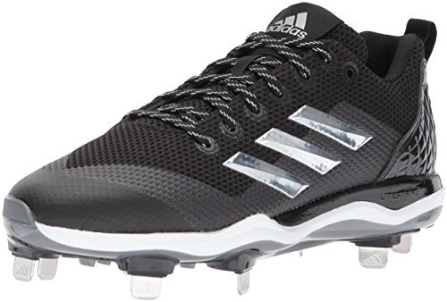 adidas Herren PowerAlley 5 Baseballschuh, Core Black, Silver Met, FTWR White, 45 1/3 EU