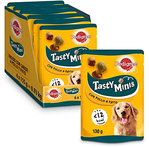 Pedigree Snack leckerer Mini, um Ihr Hund-Flavour-Hähnchen und Ihre Ente zu erziehen (6 x 130g-Pack)
