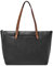 Fossil Damen Rachel Tragetasche, Schwarz/Brauner Griff