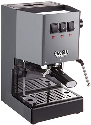 Gaggia Classic E24 Evo Pro Manual Espresso Coffee Machine Maker with Brass Boiler & Solenoid Valve - Industrial Grey