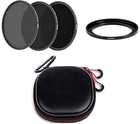 Haida Ultimate Long Belichtungsset 62mm/67mm Slim PROII Neutral Density MC ND Filter Kit ND8 ND64 ND1000 + Step Ring + Schildkröte Etui HD4547-67