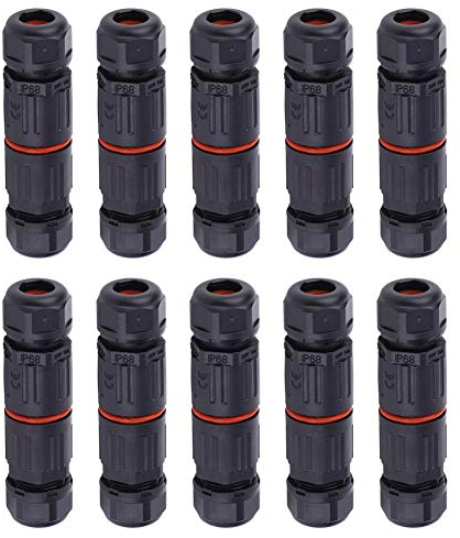 10 Pièces Connecteur Électrique Étanches IP68 Raccord Etanche Cable Electrique 3 Broches Connecteurs Étanches Prise Extérieure Connecteur Fil Étanche Boîte de Jonction pour Câble 0.5mm²~2.0mm²