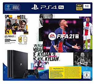 PlayStation 4 Pro Konsole - 1 TB JET Black mit EA Sports FIFA 21 PS 4 (inkl. kostenlosem Upgrade auf PS 5)