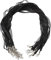 Craftdady 10 fili di nastro in organza nero cerato con 3 anelli, corda in finta pelle, chiusura a moschettone, estensore per la realizzazione di collane, 43 cm