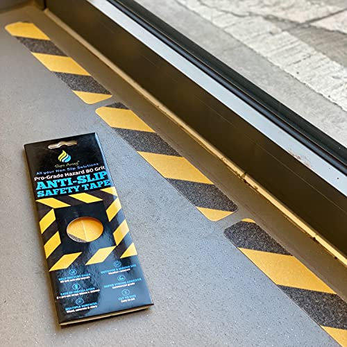 Anti slip tape black clear hazard grip grit stick on step stairs floor warning safety (HAZARD)