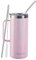 Ezprogear 940 ml Glitter Pink Nelke Edelstahl Bierkrug Doppelwandige Camping Tasse mit Griff und Deckel (32 oz Glitter Carnation)