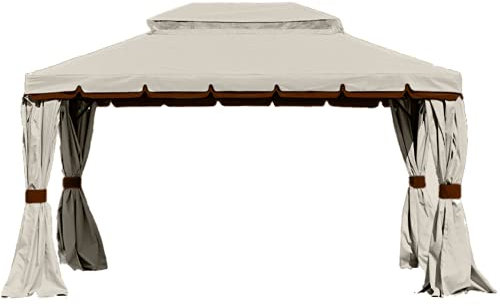 LuxuryGarden Gazebo 3x4 da Giardino, in Alluminio, Telo Impermeabile in PU - Ecru