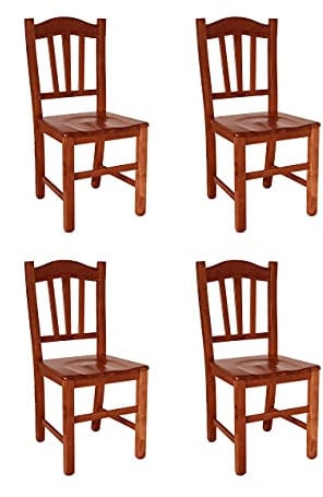 SISA srl Sedie Cucina Set Da 4, Sedie Sala Da Pranzo Legno, Sedie Cucina Legno, Arredamento Casa, Modello Silvana, Colore Ciliegio, 45x43x95 cm, Sedie Legno Massello, Made in Italy