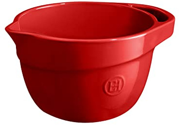 Emile Henry Schüssel für Salatschüssel mit Ausgießer und Griff, 2,5 l, aus Keramik