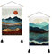 BetterJonny Lot de 2 tapisseries murales de montagne, 35 x 50 cm, tapisserie japonaise avec pompons pour chambre à coucher