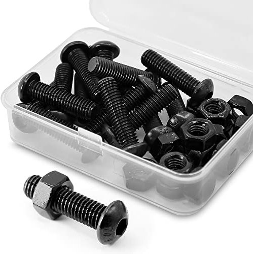 (15 Sätze) M8 x 20mm Schrauben und Muttern Set Halbrundkopf-Innensechskantschrauben 10,9 Grade legierter Stahl Vollgewinde