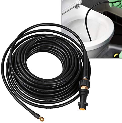 Ikodm Rohrreinigungsschlauch 20m 180 bar inkl. Adapter, Hochdruckschlauch Rohrreiniger Schläuche Abflussreiniger, Rohrreinigungsset für Anschluss Bajonett