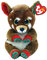 Ty - Plüsch - Beanie Bellies speziell Weihnachten - Rentier - Juno - Braun - Puppe mit weichem Bauch und goldenen Glitzeraugen - Die weichen und kuscheligen Plüschtiere - 20 cm - 41040