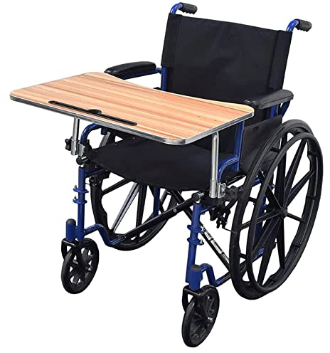 DATEN Plateau Genou Amovible Fauteuil Roulant, Tablette en Bois pour Fauteuil Roulant avec Fente pour Carte Plateaux Bureau pour Fauteuils Roulants Accessoires pour Fauteuils Roulants