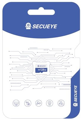 SECUEYE 128GB TF Tarjeta de Memoria Clase 10 FAT32 Lectura/Escritura de Alta Velocidad para cámara de Seguridad Dash CAM