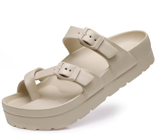 Goosecret Women's Platform Sandals Arch Support Comfortable Foam Slides