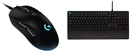 Logitech G403 HERO Wired Gaming Mouse, HERO 25K Sensor, 25,600 DPI, RGB Backlit Keys, Adjustable Weights, 6 Programmable Buttons, On-Board Memory, PC/Mac - Black & 213 Prodigy Gaming Keyboard - Black