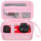 Elonbo Carrying Case for Kodak PIXPRO WPZ2 Rugged Waterproof Digital Camera, Shockproof WiFi 4K Video Digital Camera Storage Cover Bag, Mesh Pocket fits Battery Charger Memory Card. Pink
