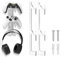 Gaming Controller Kopfhörer Wand Ständer, 3 Ebenen Kopfhörer Halter Universal Headset Halterung aus Acryl, Headset und Controller Halterung, Kopfhörer Aufhänger mit Schrauben für Alle Kopfhörer