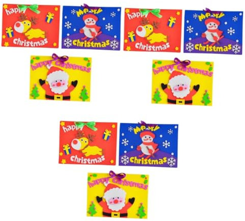 EXCEART 9 Stk Bausätze Zum Basteln Von Weihnachtskarten Gestalte Deine Weihnachtskarte Diy-grußkarten-kit Weihnachtskarte Selber Machen Feiertagsgrußkarte Kind Selbstgemacht Materialpaket