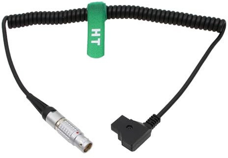 HangTon Power Cable for ARRI Alexa 35, Alexa Mini LF, Mini, Amira Camera, V-mount D-tap P-tap to Straight 8 Pin Spirial Coiled