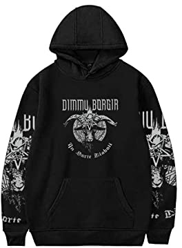 Salpica Dimmu Borgir Lässiges Pullover-Sweatshirt für Herren, langärmeliges Kapuzen-Sweatshirt mit Taschen