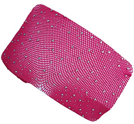 rockible Medias de Rejilla Elegantes para Mujer, Rosa roja