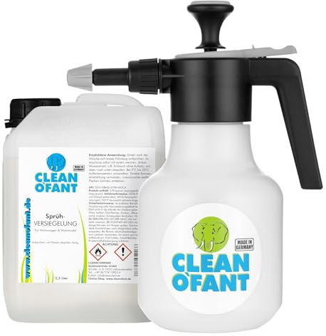 CLEANOFANT Set Sprüh-Versiegelung 2,3 Liter + Profi-Pumpsprühflasche 1,5 Liter (Drucksprüher) – für Wohnwagen Wohnmobil Caravan