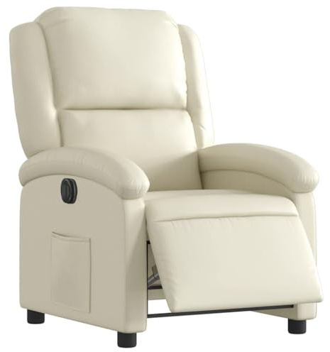 vidaXL Relaxsessel Elektrisch Creme Kunstleder