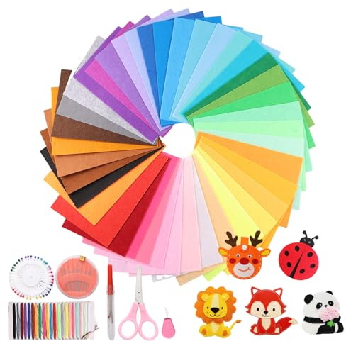 Mythosurge 40 Farben 10CM * 10CM Bunte Filz, nicht gewebt Filzstücke, Nähen Filz, Polyester Filz Stoff Filzstücke für DIY Handwerken Nähen Handmade Dekoration