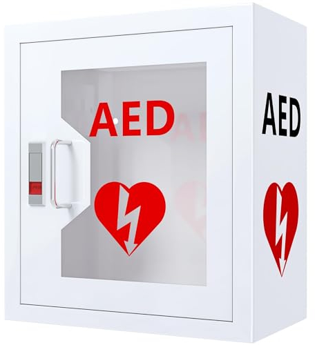 AED-Defibrillator-Schrank, wandmontierter AED-Aufbewahrungsschrank, Erste-Hilfe-Koffer, Herz-Defibrillator-Box mit Daumenverriegelung, passend für die meisten AED-Modelle, Notfall zu Hause, im Büro