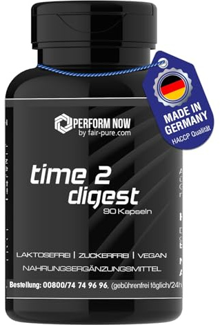 Fair & Pure time 2 digest, 90 Kapseln, mit 500 mg Tagesdosis Betain HCl, Enzymkomplex, Taurin & L-Leucin, Nahrungsergänzungsmittel vegan, in Deutschland hergestellt