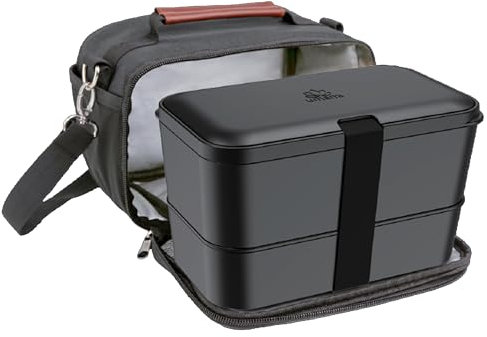 Umami Set Isolierte Lunchtasche & Bento-Box für Erwachsene, All-in-1 Lunchbox mit Utensilien & Saucendosen & Einer Lunchtasche mit Wasserflaschentasche, Verstellbarer Schultergurt, tolles Set