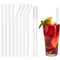 Pack of 8 Glass Straws- Clear Reusable Glass Straw- Durable Glass Straws Drinking for Smoothie Cocktail Milkshake Cold Drinks 4 Straight 4 Bent Drinking Straws and 2 Straw Cleaner