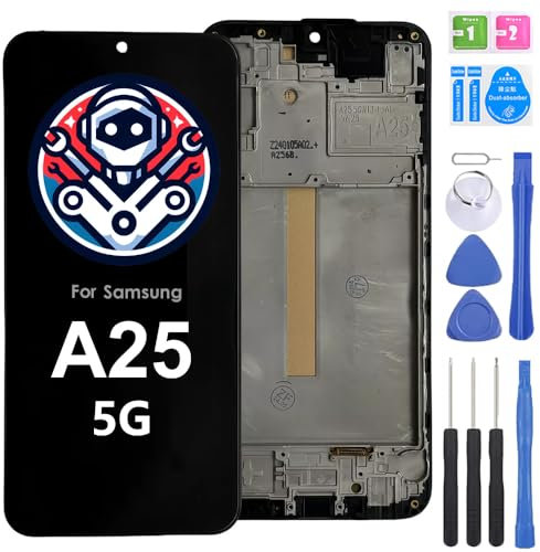 iYAiYO Écran LCD Écran Tactile Digitizer Remplacement Compatible avec Samsung Galaxy A25 5G SM-A256 Écran Complet Incell avec Cadre Noir