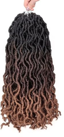 Femmes 18/24 Pouces Faux Locs Crochet Tresses Bouclés Ondulés Locs Crochet Loc Ha