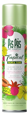 PisPás Trockenshampoo Tropical – Trockenshampoo mit tropischem Duft, frischt das Haar auf und entfernt überschüssiges Öl, ideal für alle Haartypen.