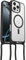 OtterBox Cover React Series Necklace MagSafe per iPhone 16 Pro Max, resistente a shock con cordino a collana, adattabile e intercambiabile, testata a norme MIL STD 810G, Trasparente/Nero